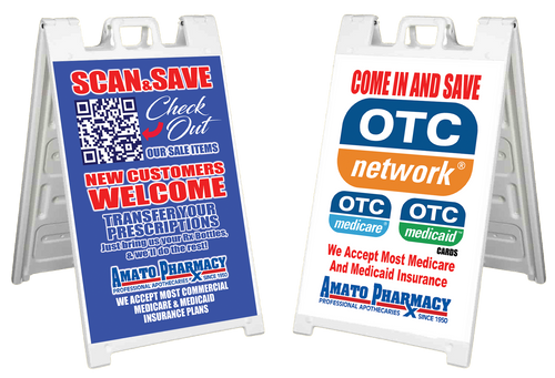Sidewalk A-Frame includes 2 Full Color/2 Sided Signs (24